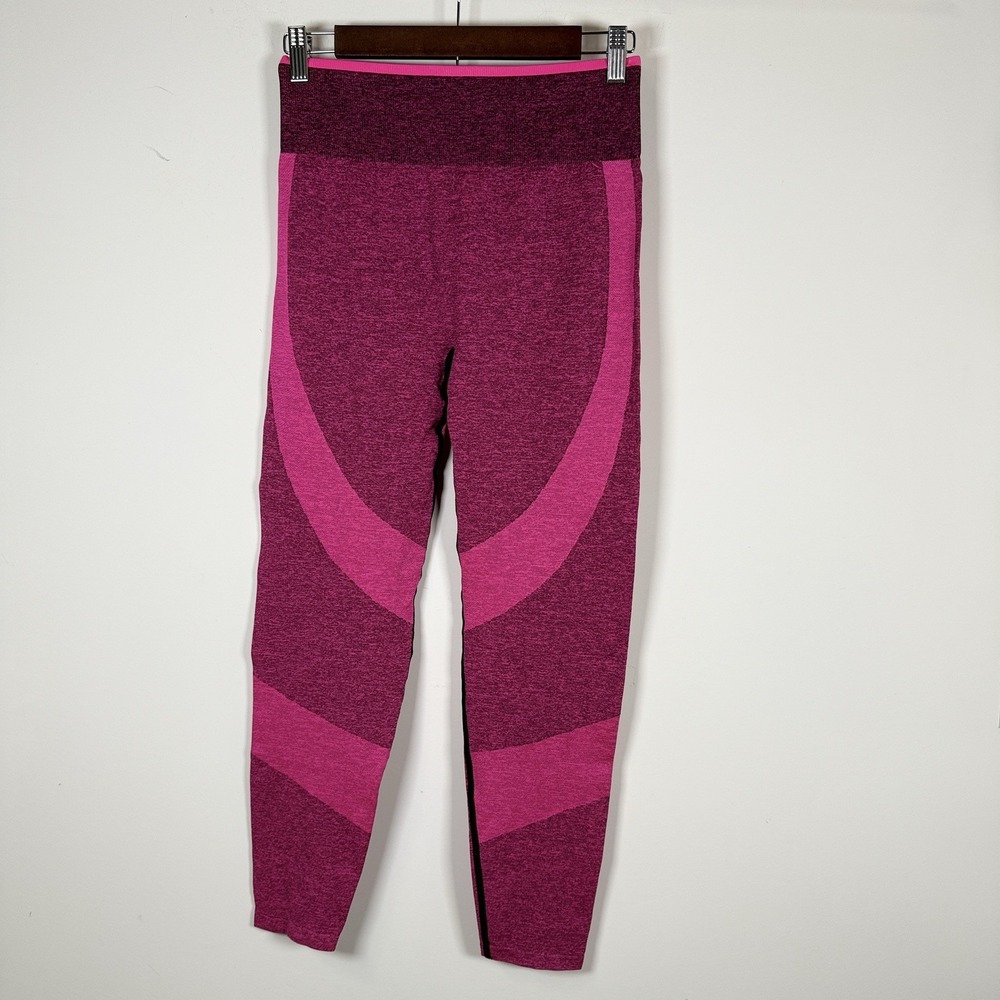 Women's Victoria Secret Seamless Legging Pink Black Size Large Stretchy Casual